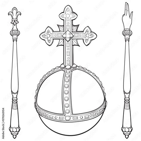 Sceptre And Globus Cruciger Also Known As Orb Sign Of Royal Authority