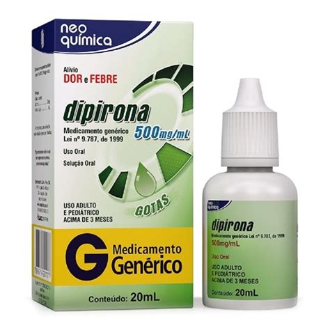 DIPIRONA SODICA 500 MG GTS 20 ML ANALGÉSICO DIPIRONA SÓDICA 500MG