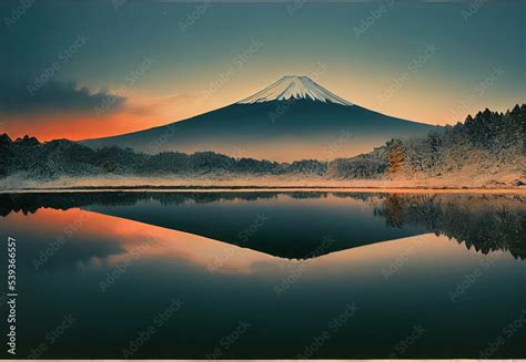 Fuji Japanmountain Landscapefujisan Mountain Reflection On Water With