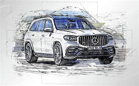 2021 Mercedes Amg Gls 63 4matic View Exterior Suv Digital Art By Hervey