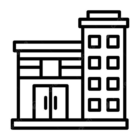 Icono De L Nea De Edificio De Oficinas Vector Png Icono De Edificio