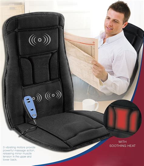 Conair Heat Massaging Seat Cushion For Homeoffice Upper And Lower Back Massage With Heat