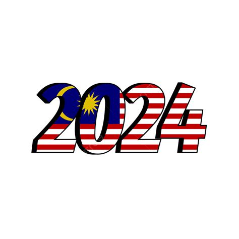 2024 Malaysia Flag Font Logo Design Vector Transparent, 2024, 2024 ...