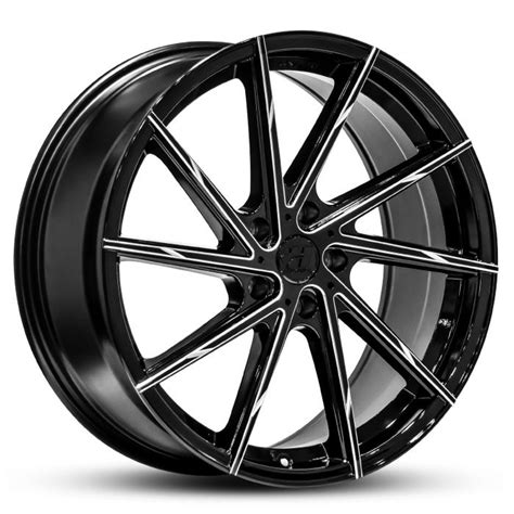 Hussla Alz Gloss Black Milled Spokes 18x8