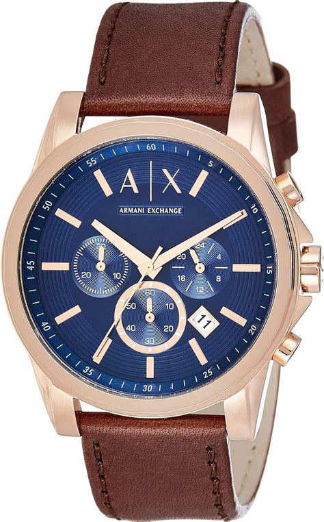 Amazon Armani Exchange Ax Reloj De Cuero Marr N Para Hombre