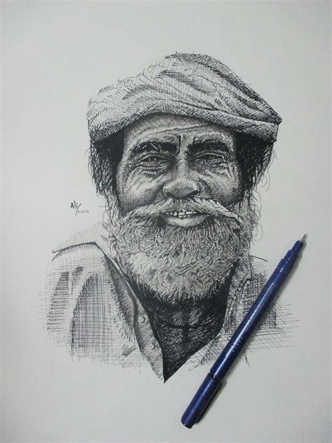 ink   sketching portraits  behance