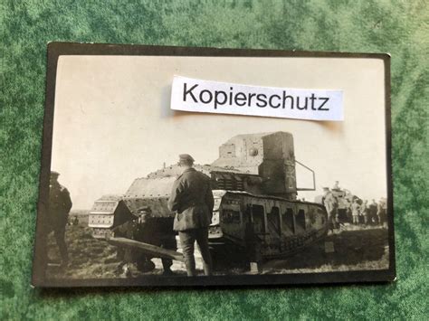 Altes Foto Panzer Tank Camo Kennung WW1 Postimages