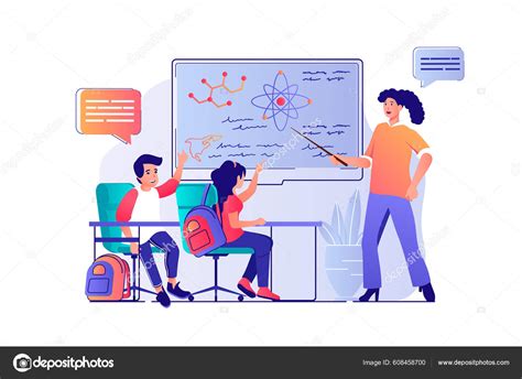 Schulkonzept Mit Menschen Szene Jungen Und Mädchen Lernen Klassenzimmer