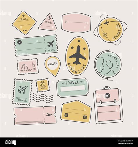 Travel Stickers And Badge Set Vector Stock Vector Image And Art Alamy