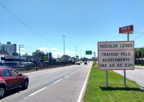 Tráfego na BR 101 será liberado em trechos do acostamento em São José a