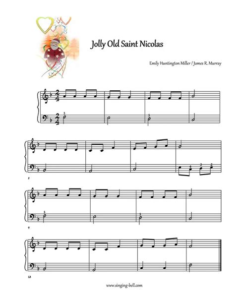 Jolly Old Saint Nicholas Piano Sheet Music Tutorial Video