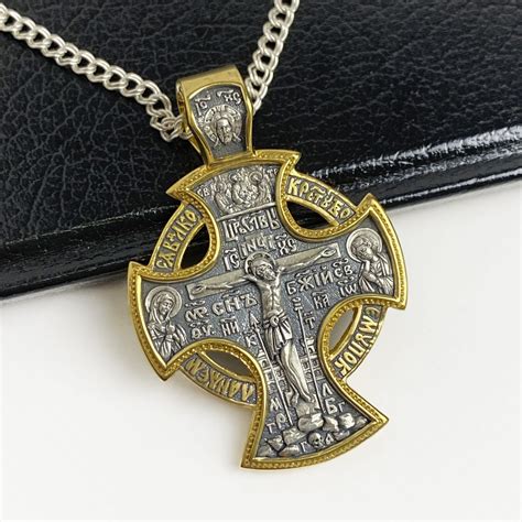 Orthodox Silver Pendant Silver Cross Men S Silver Cross Necklace