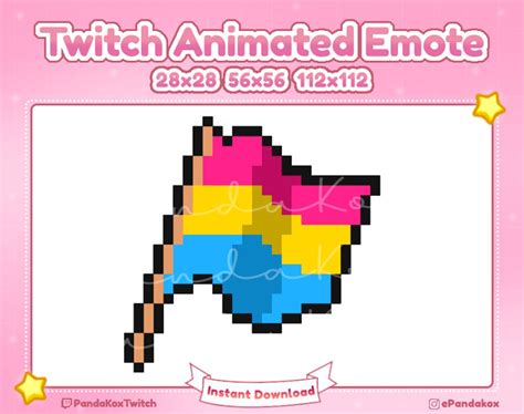 Pride Flag Animated Emote For Twitch Pansexual Support Lgbtq Etsy Uk