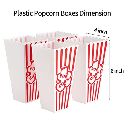 Plastic Popcorn Containers Red And White Striped Retro Style Reusable Popcorn Boxes For Movie