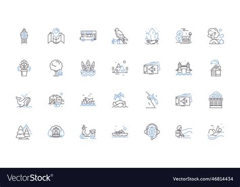 Spiritual journey line icons collection awakening Vector Image