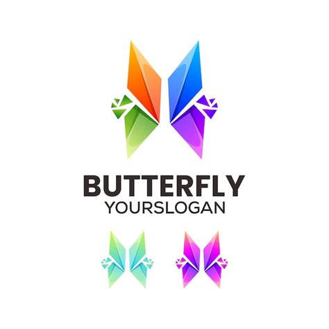 Diseño de logotipo colorido geométrico de mariposa Vector Gratis