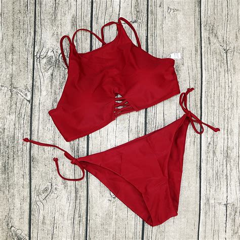 New 2017 Sexy High Neck Brazilian Bikini Women Swimwear Push Up