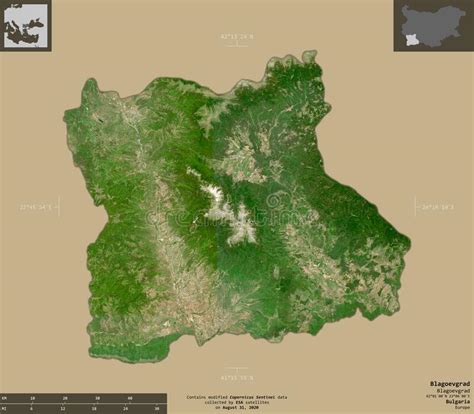 Blagoevgrad Bulgaria Composition Sentinel 2 Satellite Stock