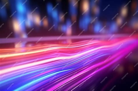 Premium Photo Futuristic Abstract Background Glowing Neon Light With Curves Wallpaper