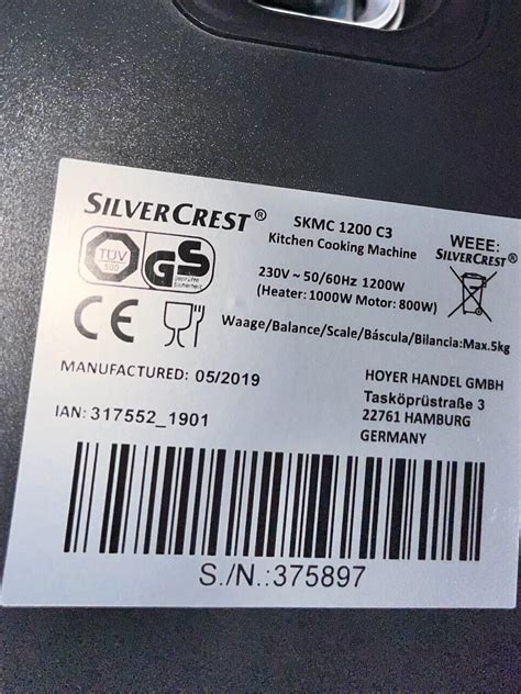 Silvercrest Monsieur Cuisine Connect Skmc C Baujahr Ebay