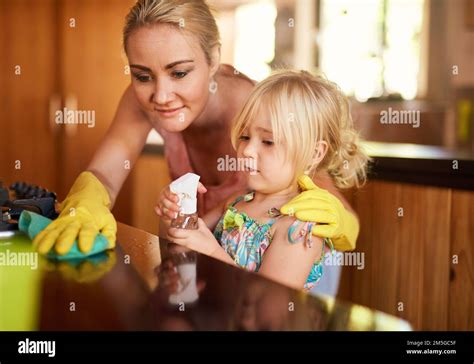 Cleaning Up Is Everyones Responsibility A Mother And Daughter Cleaning