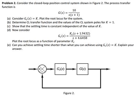 Solved Consider The Closed Loop Position Control System Chegg