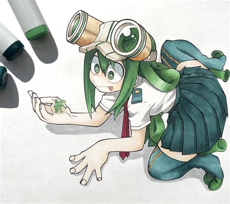 ヒロアカ「梅雨ちゃん🐸 ヒロアカ 模写 」 りりのイラスト