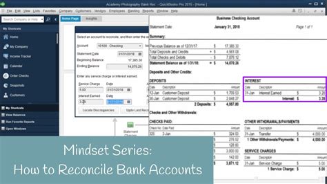 Mindset For Quickbooks How To Reconcile Your Bank Account Youtube