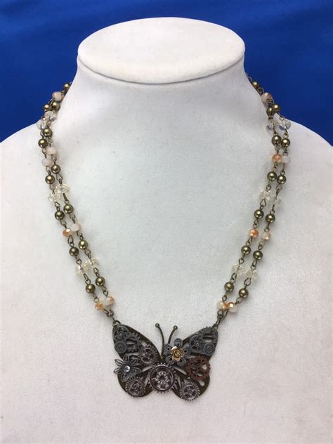 Steampunk Jewelry, Steampunk Butterfly Necklace, Steampunk Jewelry, Steampunk Gear Jewelry ...