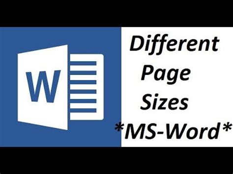 How To Change Different Page Sizes In Ms Word Youtube