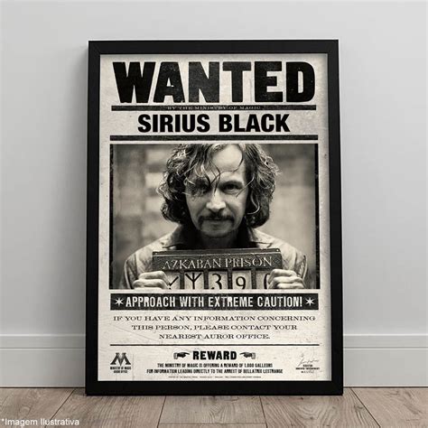 Quadro Harry Potter Cartaz De Procurado Sirius Black A3 Elo7