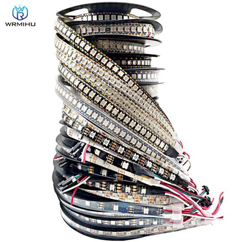 DC5V WS2812B 5m Roll 30 60 144leds M Black White PCB IP30 IP65 IP67