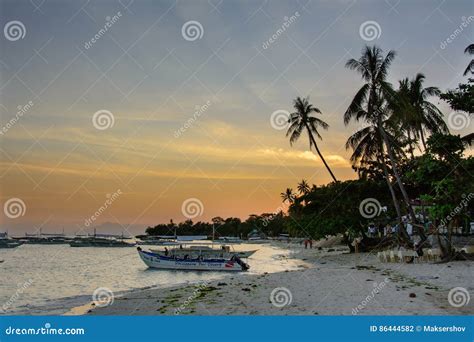 Panglao, Philippines - March 7, 2016: Sunset on the Beach Alona Panglao ...