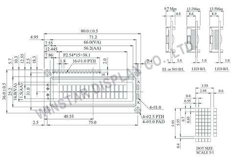 LCD Display 16x2, LCD Module 16x2, Winstar Display LCD WH1602B