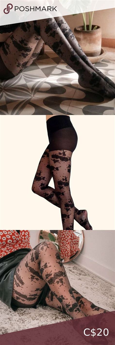 Rachel Sheer Floral Polka Dot Tights Black Polka Dot Tights Black