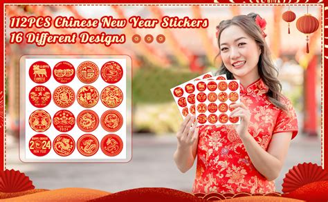 Amazon FaCraft 112pcs Happy Chinese New Year Stickers 2024 Year Of