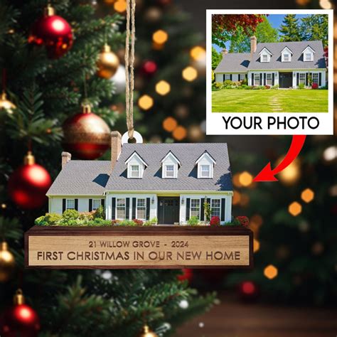 Personalized House Photo Ornament House Photo Ornament New Home