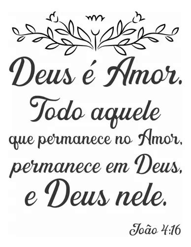 Adesivo Decorativo Parede Frase Bíblica Deus É Amor Parcelamento Sem