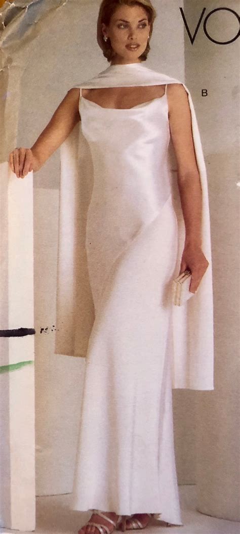 Vogue 2042 Sewing Pattern One Shoulder Or Spaghetti Strap Long Evening Dress Gown Fitted Chic