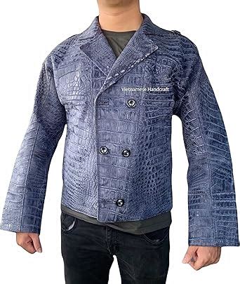 ICROC Genuine Crocodile Leather Jacket For Men Luxury Alligator Skin