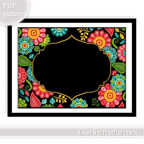 Traditional Cross Stitch Pattern Flower Frame Cross Stitch Inspire