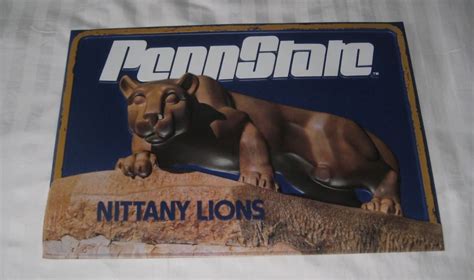 Penn State Nittany Lion Statue Poster 3-D Unhung 18x13 Lion Shrine