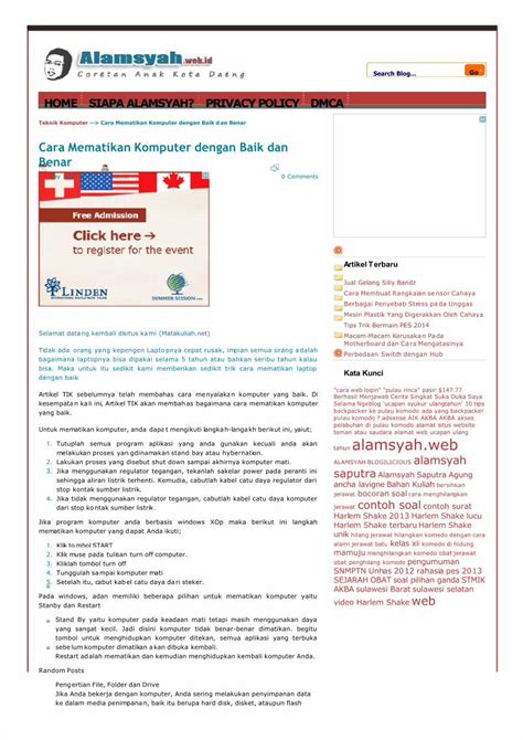 PDF 1 Cara Mematikan Komputer Dengan Baik Dan Benar Gubuk Virtual