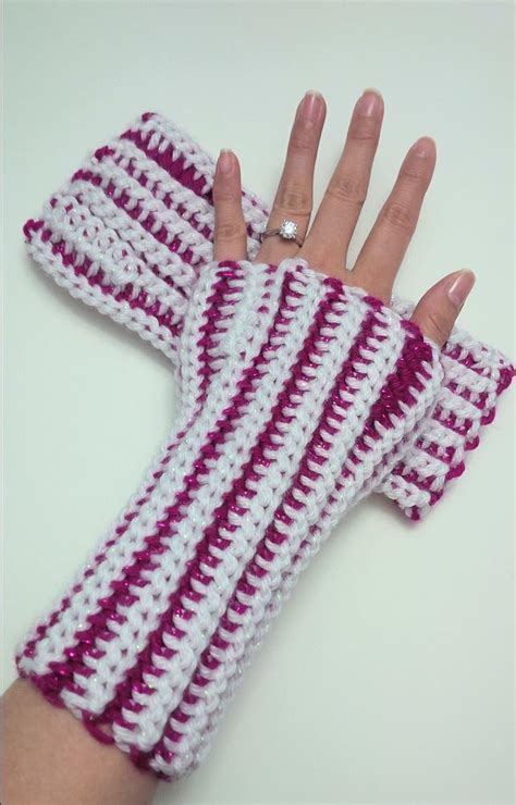 Tunisian Crochet Fingerless Gloves Needleworking Project By