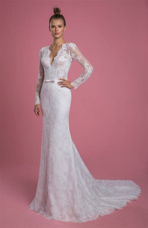 Sheath V Neck Wedding Dress