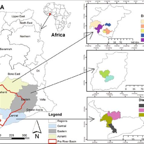 Map of Ghana showing the study regions within the Pra River Basin... | Download Scientific Diagram