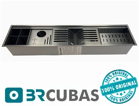 Calha Canal Organizador Escorredor Úmida Inox BR CUBAS PRETA O