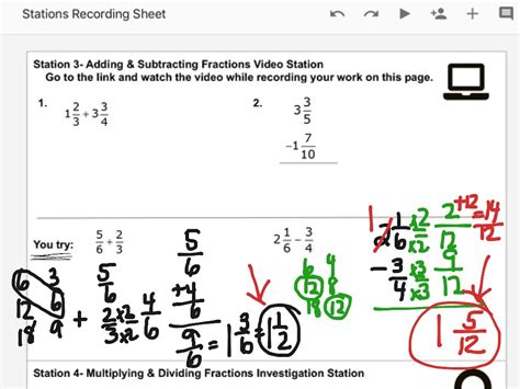 7th Grade — Adding And Subtracting Fractions Math 7th Grade Math Fractions Adding And