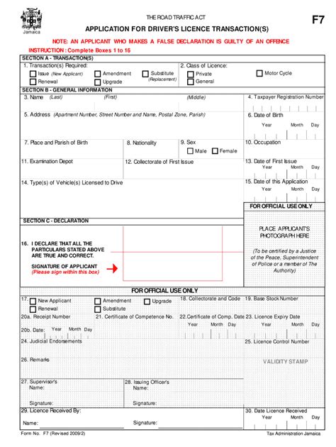 Drivers Licence Application Form F Fill Online Printable Fillable