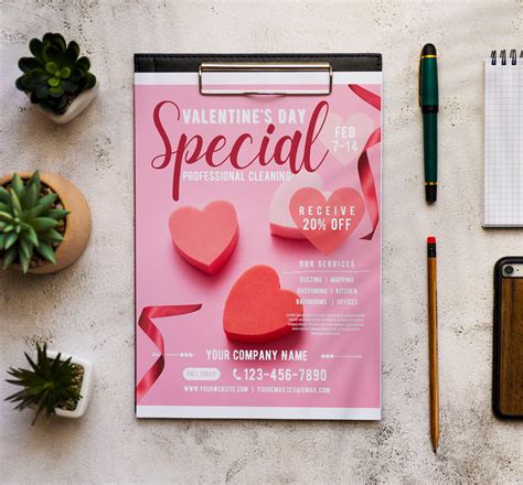 Valentine's Day Cleaning Services Flyer Template | Canva | 8.5 X 11